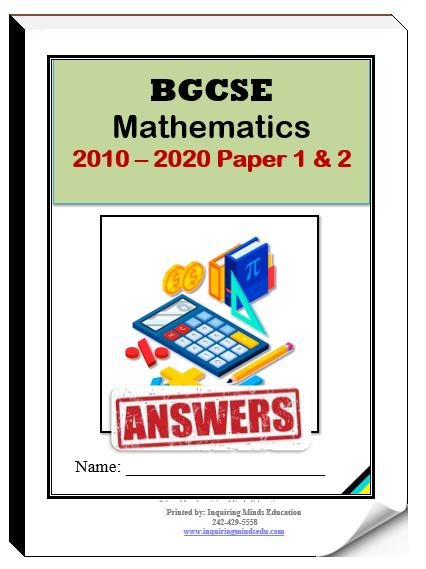 Answers for BGCSE Math (CORE)  2010-2020 PDF