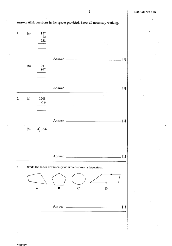 BJC Mathematics Workbook