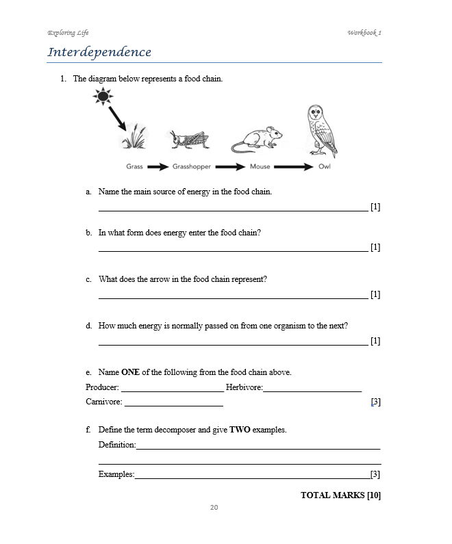 Exploring Life Workbook 1 (BIOLOGY)