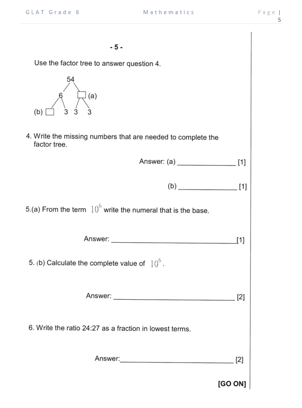 GLAT Grade 6 Workbook Set