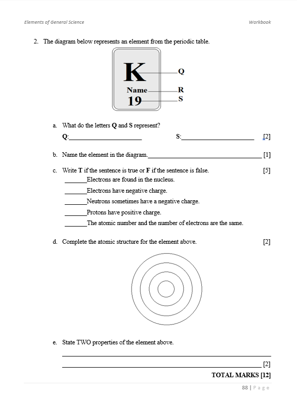 Elements of General Science Workbook