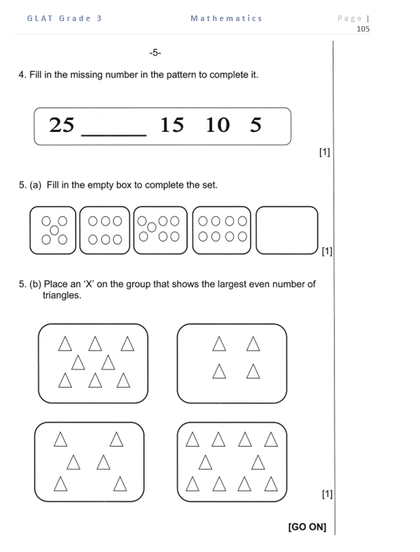 GLAT Grade 3 Mathematics