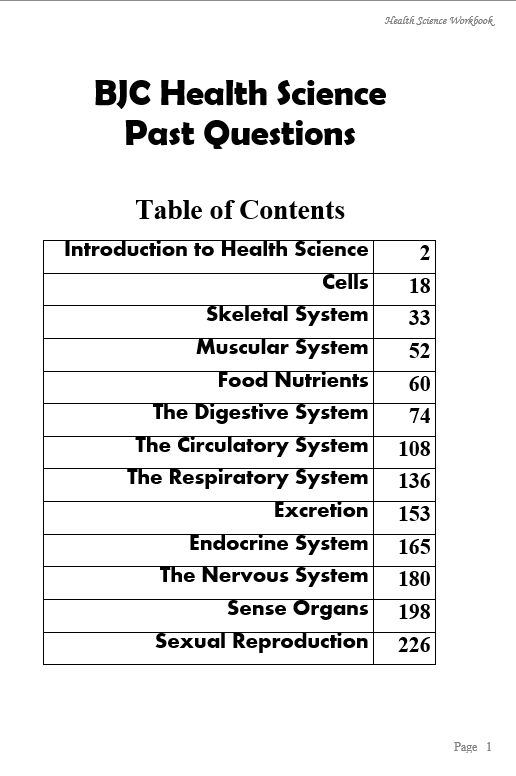 BJC Health Science Workbook (ORGANIZED by TOPICS) 2010 to 2023