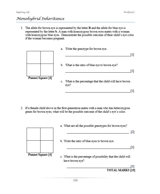 Exploring Life Workbook 3 (BIOLOGY)